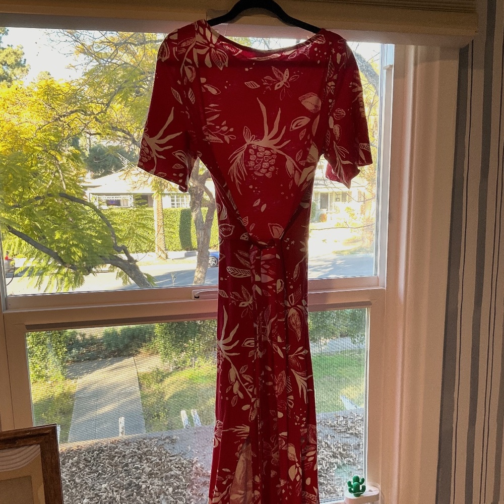 Red tropical dress
